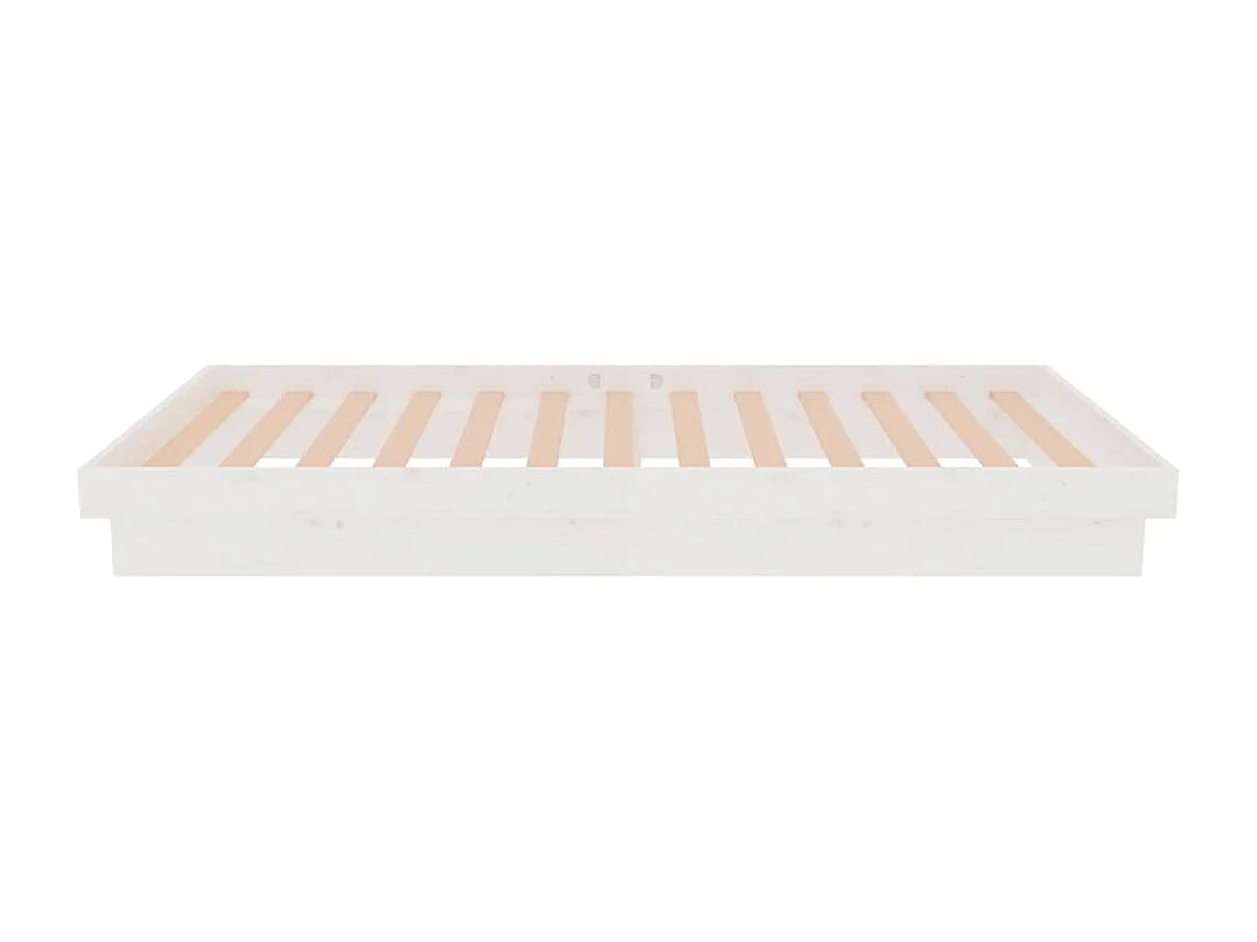 Cadre de lit sans matelas blanc bois massif