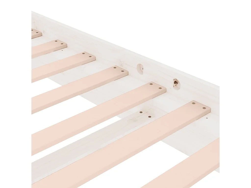 Estructura de cama de madera maciza blanca sin colchón