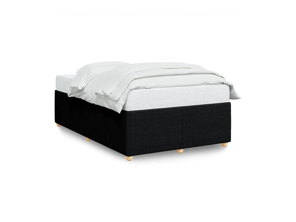 Zwarte matrasloze bedframe 120x190 cm stof