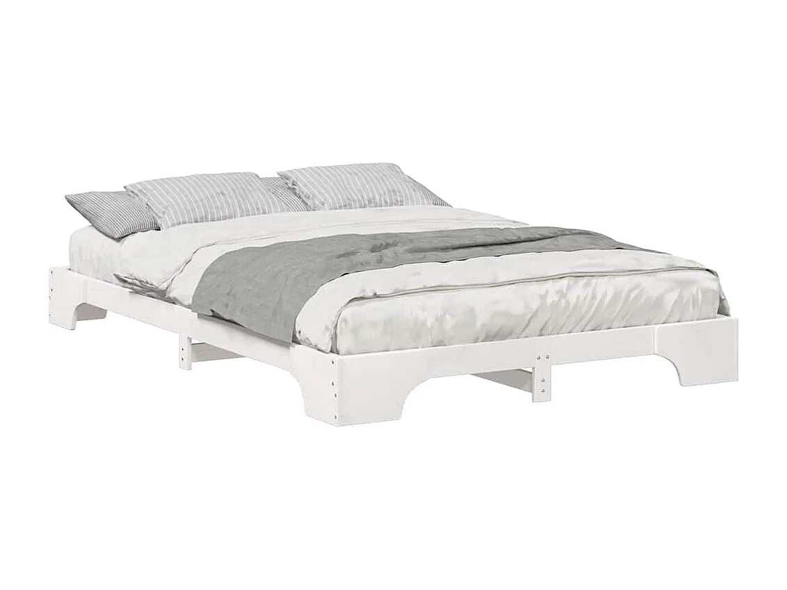 Hochbeetrahmen Weiß 140 x 220 cm Massivholz Kiefer