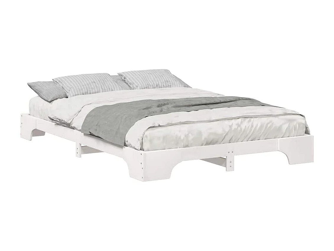 Hochbeetrahmen Weiß 140 x 220 cm Massivholz Kiefer