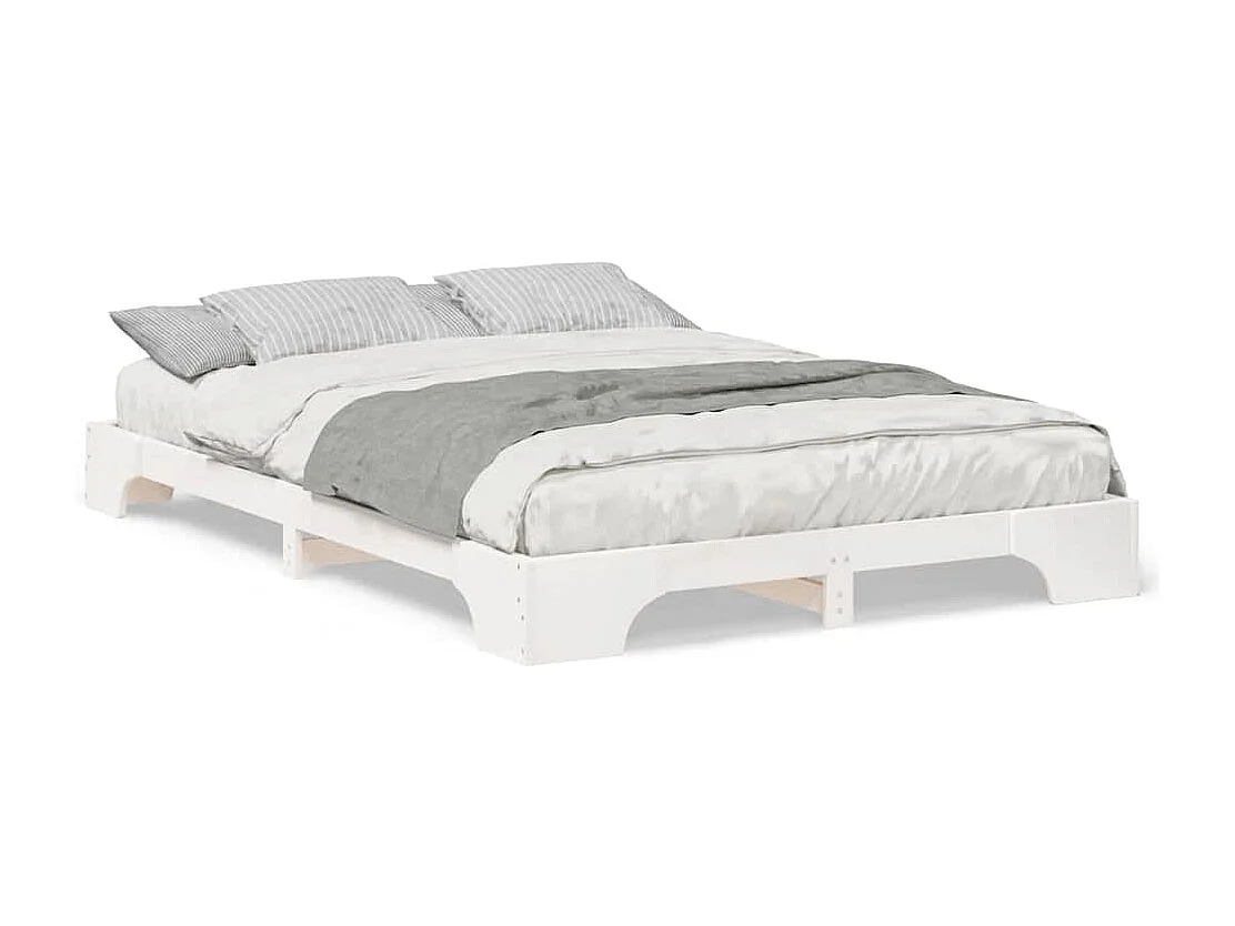 Hochbeetrahmen Weiß 140 x 220 cm Massivholz Kiefer