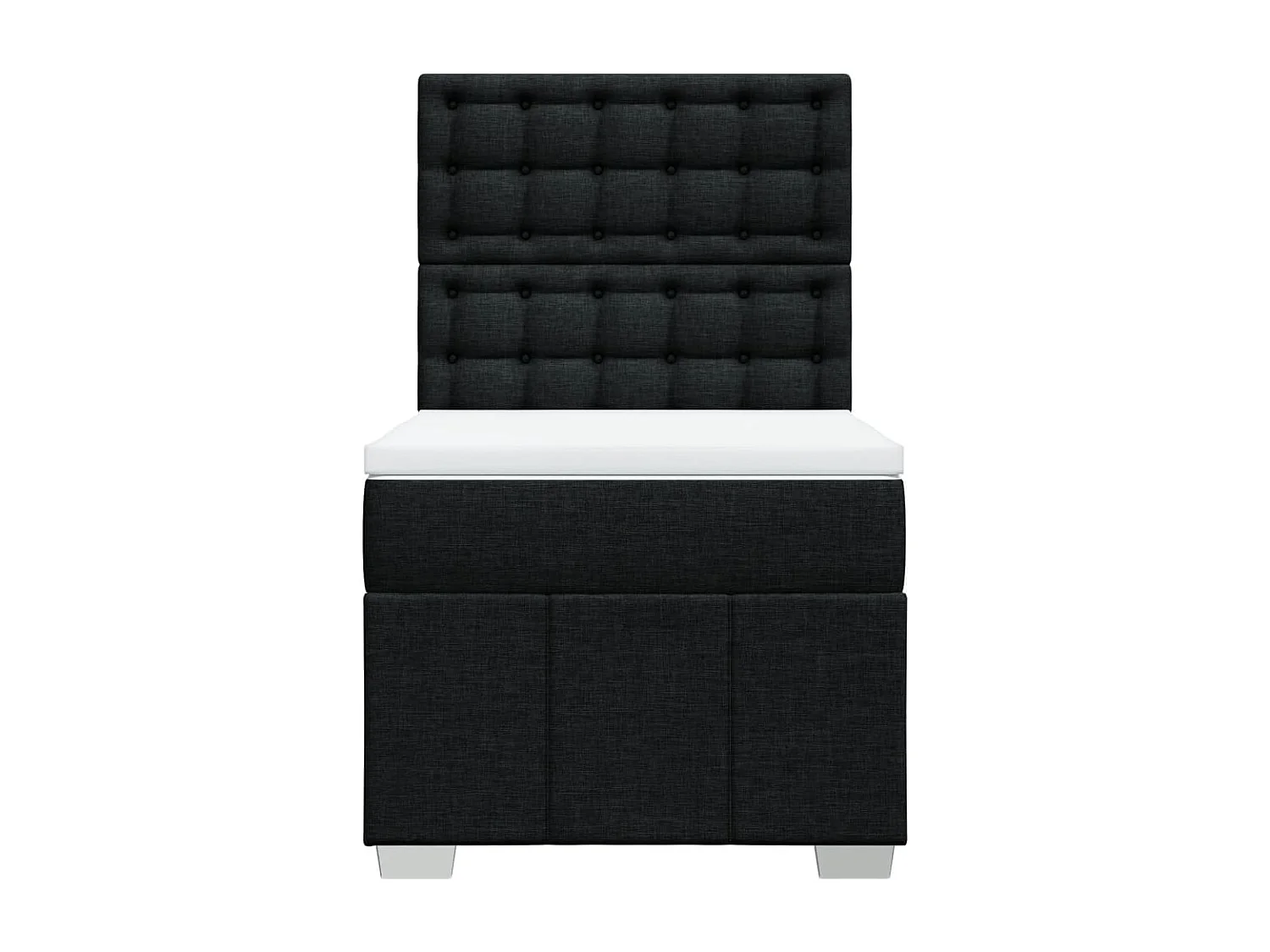 Rete a doghe e materasso Tessuto Nero 80x200 cm