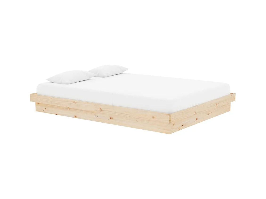 Bedframe zonder matras massief hout 140x190 cm