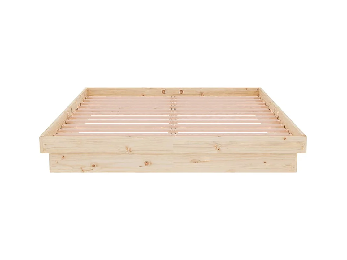 Bedframe zonder matras massief hout 140x190 cm