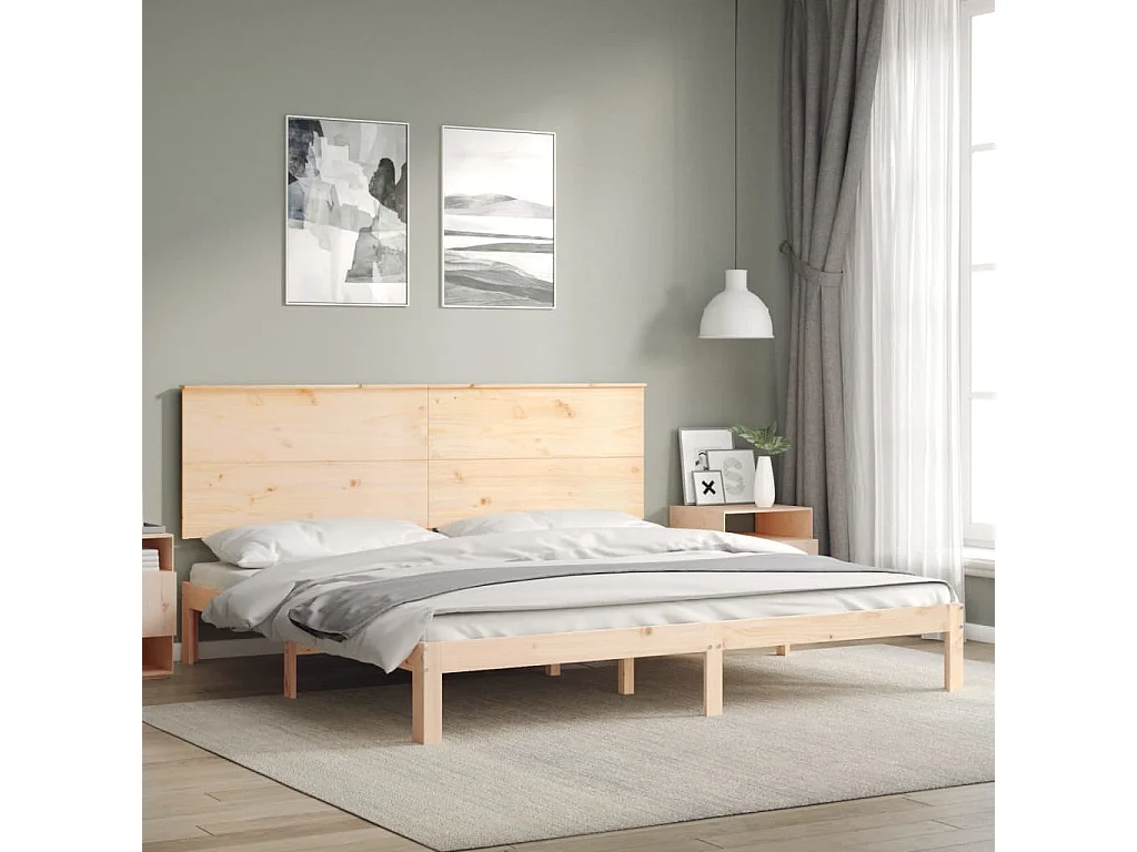 Cadre de lit sans matelas bois massif de pin