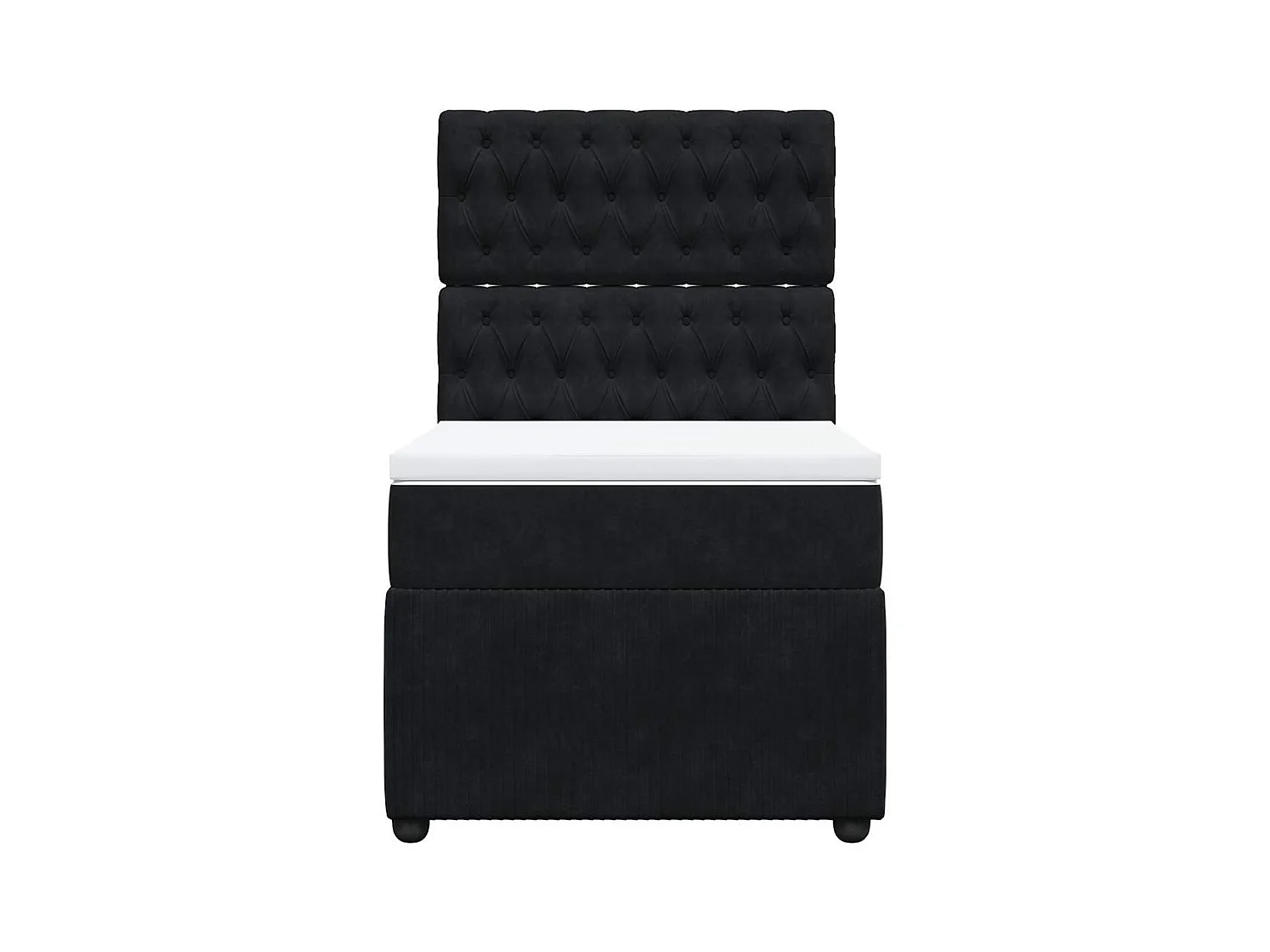 Lattenbodem met matras Zwart 90x190 cm Fluweel