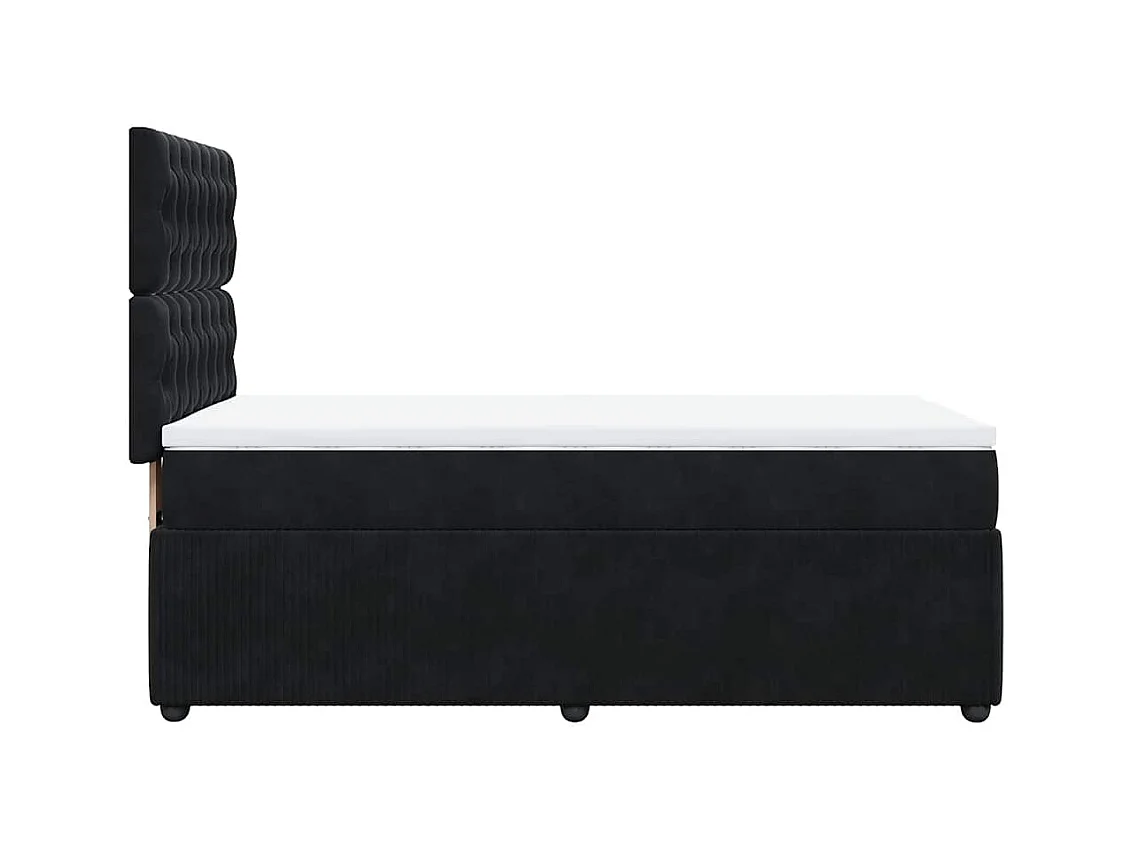 Lattenbodem met matras Zwart 90x190 cm Fluweel