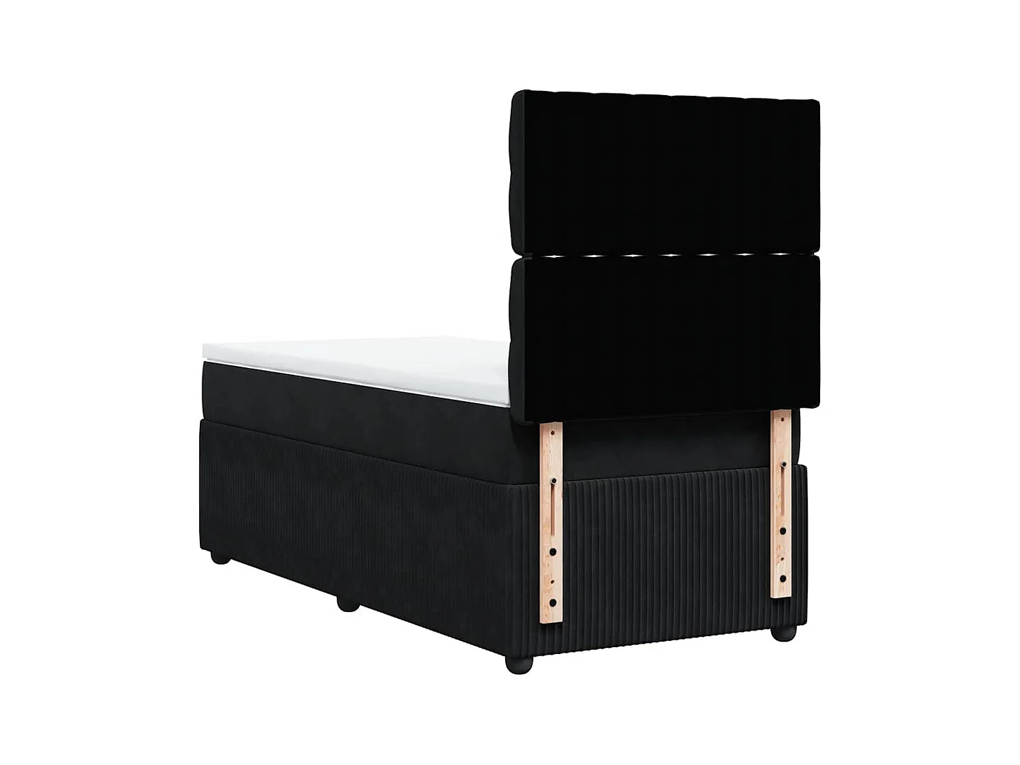 Lattenbodem met matras Zwart 90x190 cm Fluweel