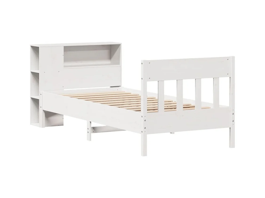 Wit boekenkastbed zonder matras 100x200 cm massief grenenhout