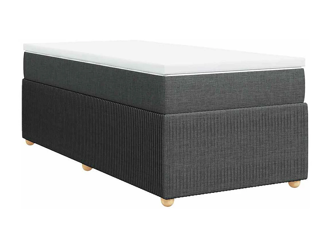 Sommier à lattes de lit avec matelas Gris foncé 90x200 cm Tissu