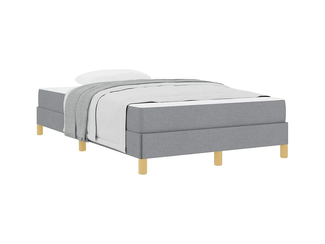 Lichtgrijs en bruin boxspringbed 120 x 200 cm