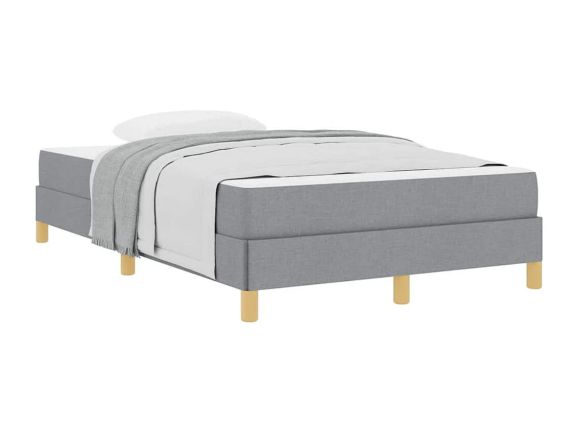 Lichtgrijs en bruin boxspringbed 120 x 200 cm