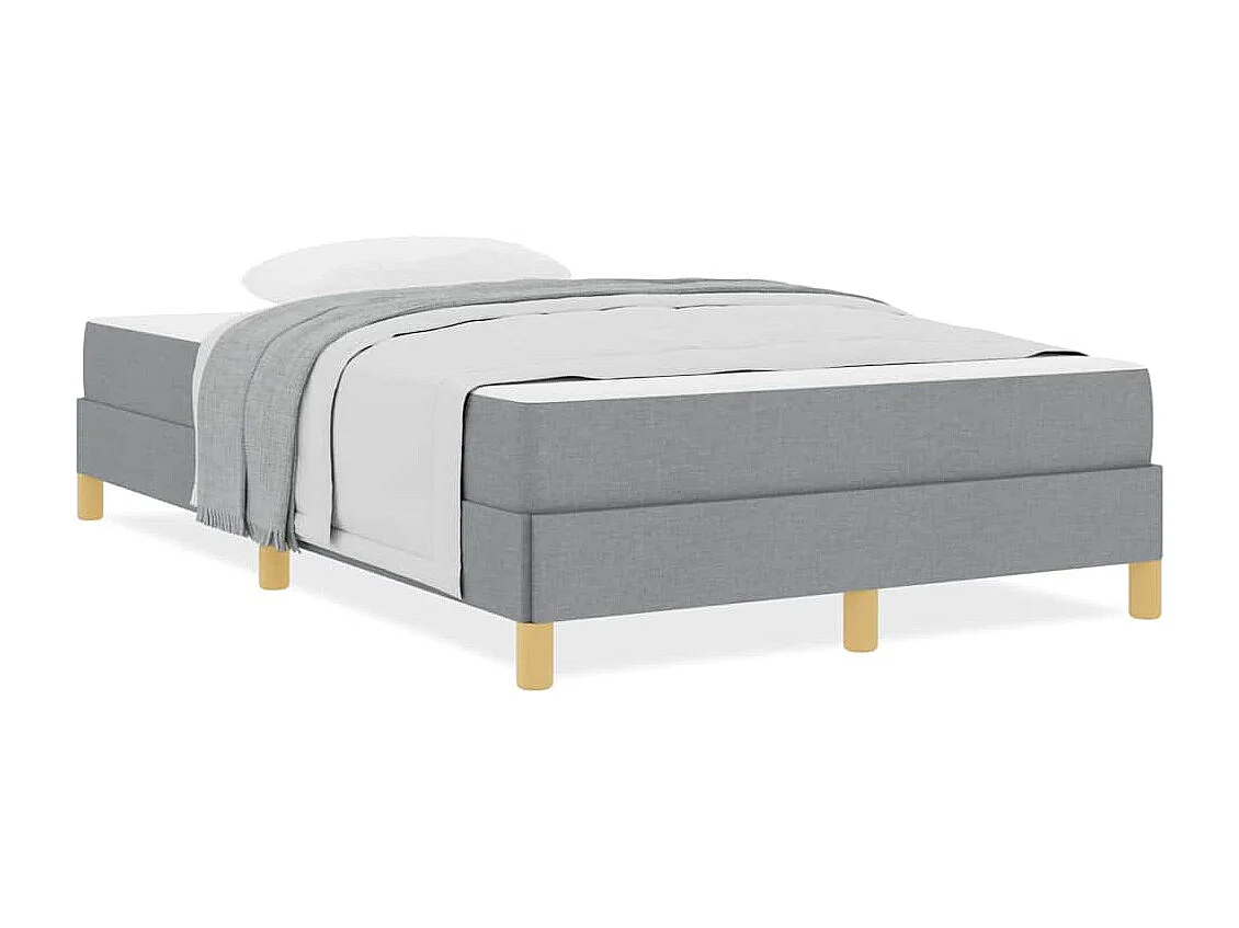 Lichtgrijs en bruin boxspringbed 120 x 200 cm