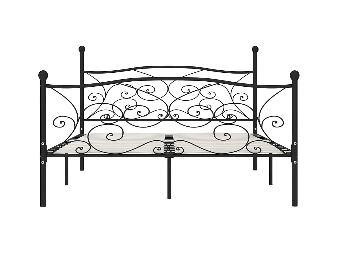 Struttura letto in metallo nero e rete a doghe 180 x 200 cm