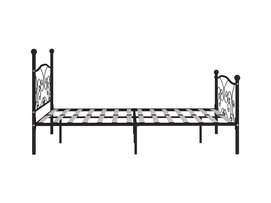Struttura letto in metallo nero e rete a doghe 180 x 200 cm