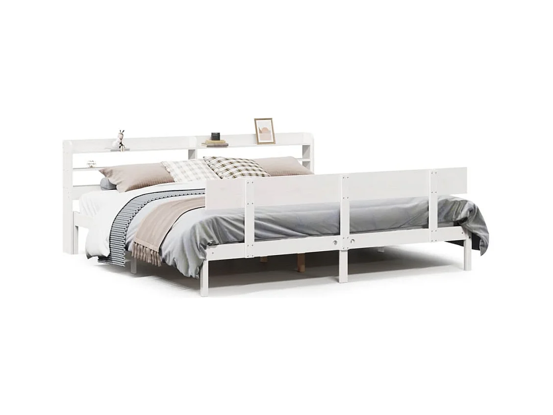 Bedframe zonder matras wit 180x200 cm massief grenenhout