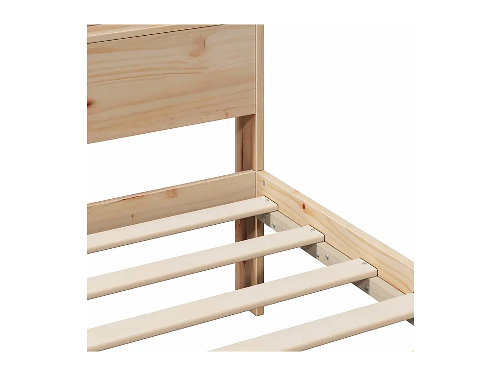 Struttura letto marrone 200 x 200 cm in legno massello di pino