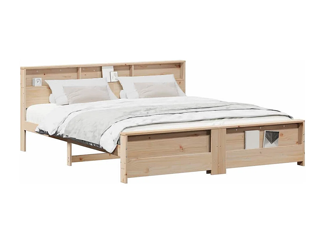 Cadre de lit Marron 200 x 200 cm Bois massif en pin