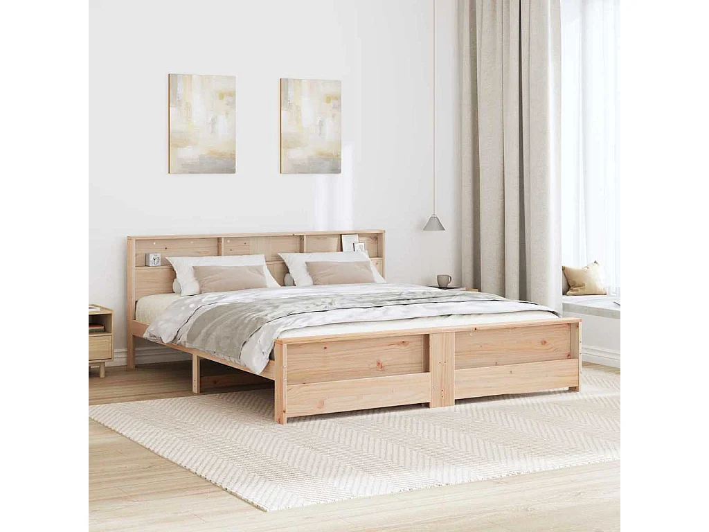 Cadre de lit Marron 200 x 200 cm Bois massif en pin