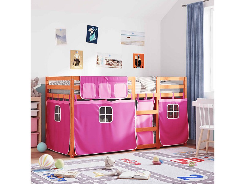 Litera sin colchón rosa 80x200 cm madera maciza de pino