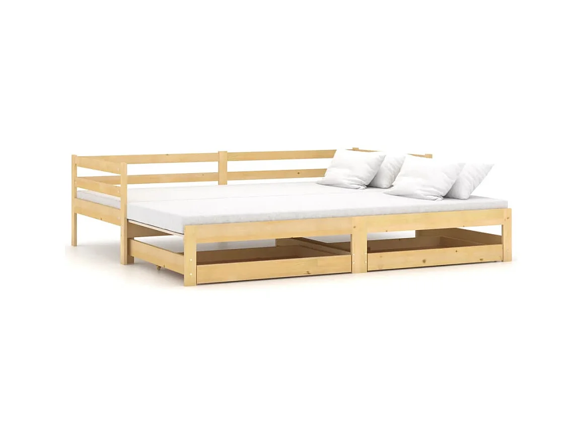 Schuifbed zonder matras 2x(90x200) cm Massief grenenhout