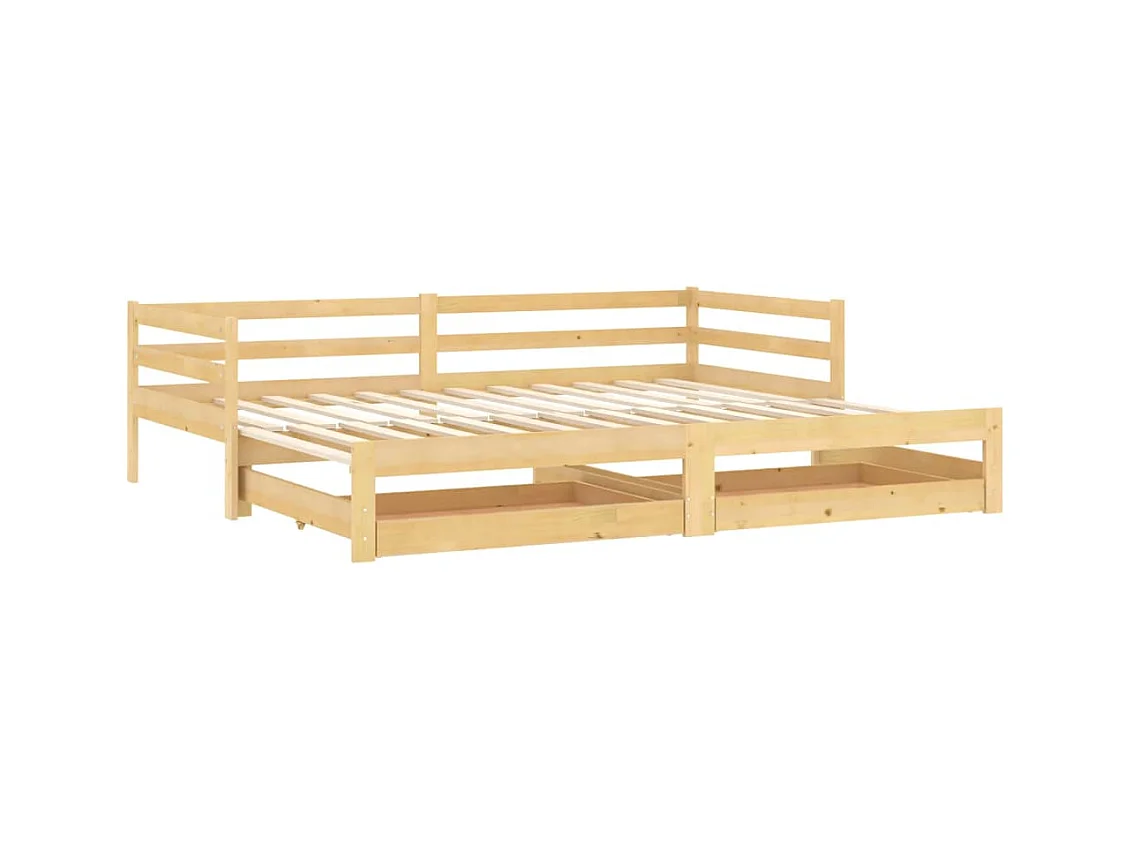 Schuifbed zonder matras 2x(90x200) cm Massief grenenhout