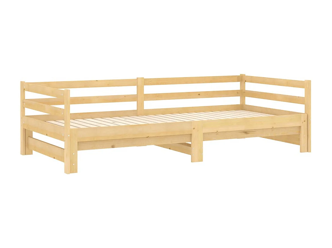 Lit coulissant sans matelas 2x(90x200) cm Bois de pin massif