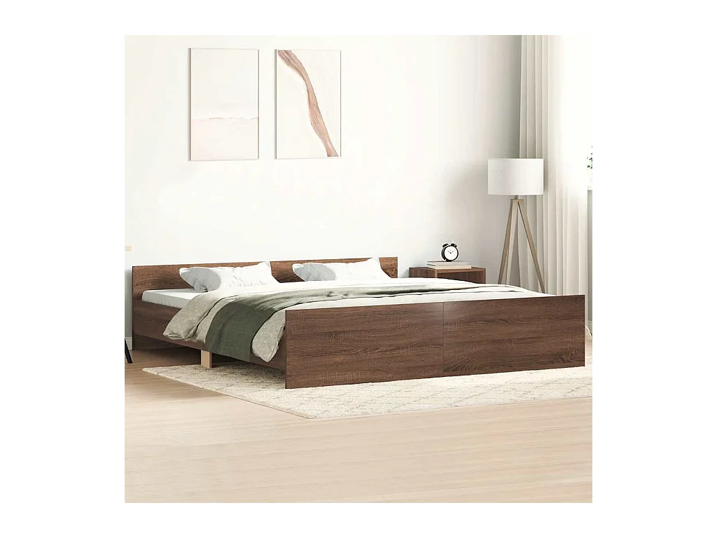 Cadre de lit sans matelas chêne marron 160x200 cm