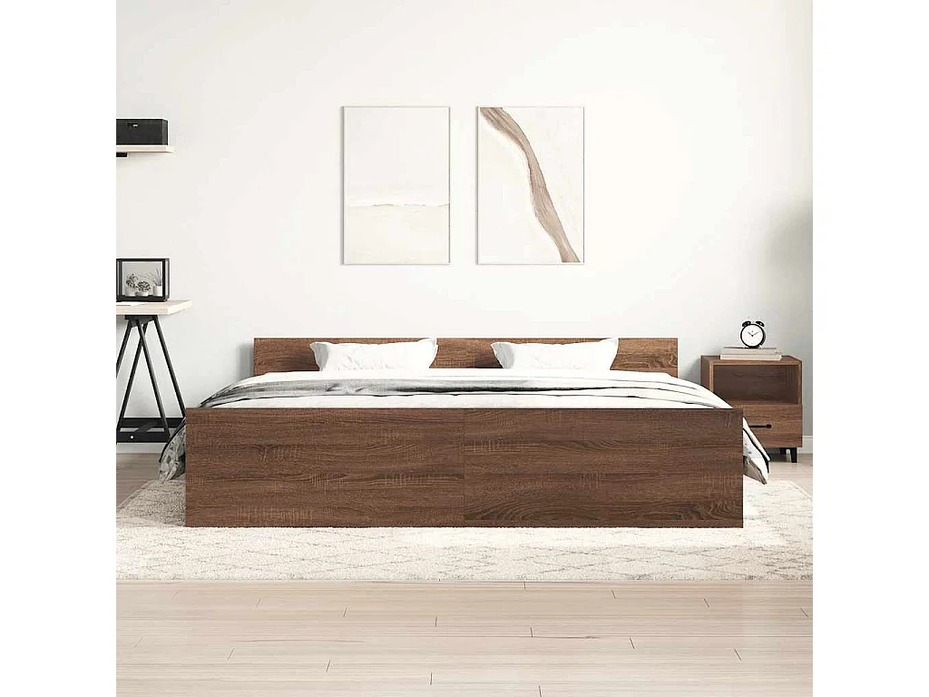 Bedframe zonder matras bruin eiken 160x200 cm