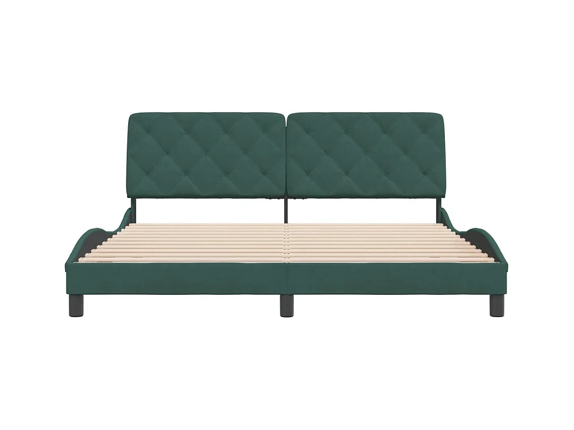 Donkergroen bedframe zonder matras 180x200 cm fluweel