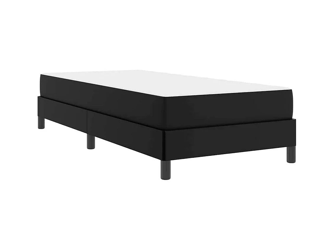 Lit avec matelas Noir 90 x 190 cm Faux cuir