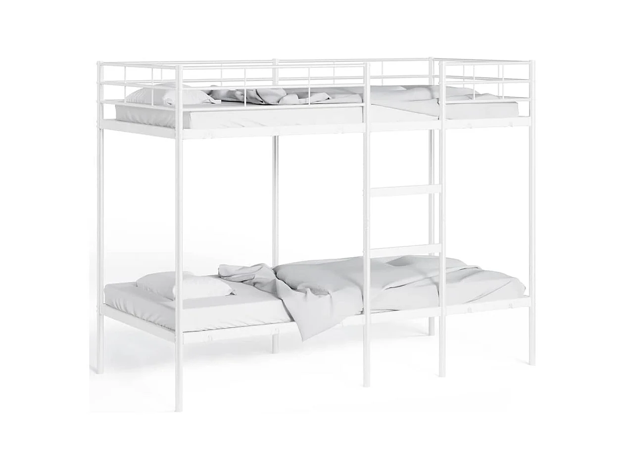 Letto a castello bianco senza materasso 90x190 cm in acciaio