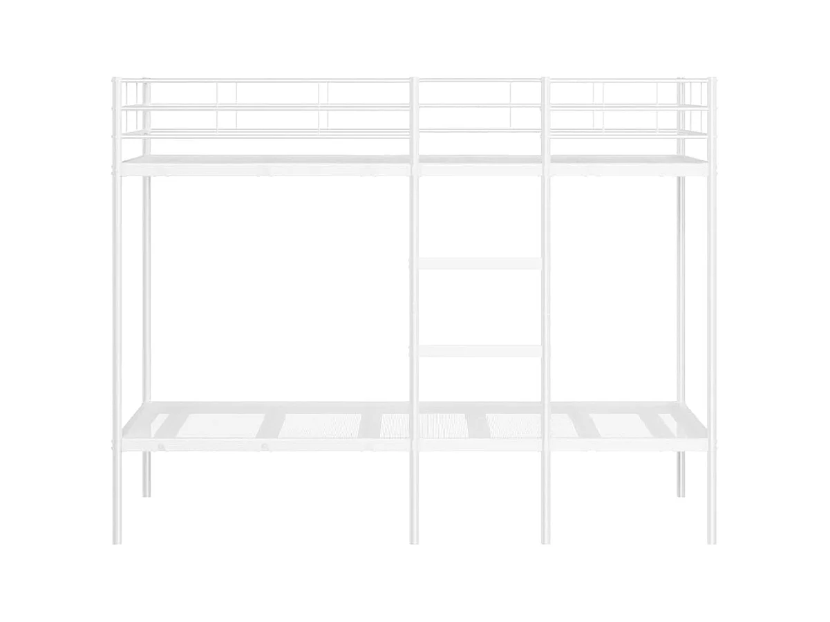 Letto a castello bianco senza materasso 90x190 cm in acciaio