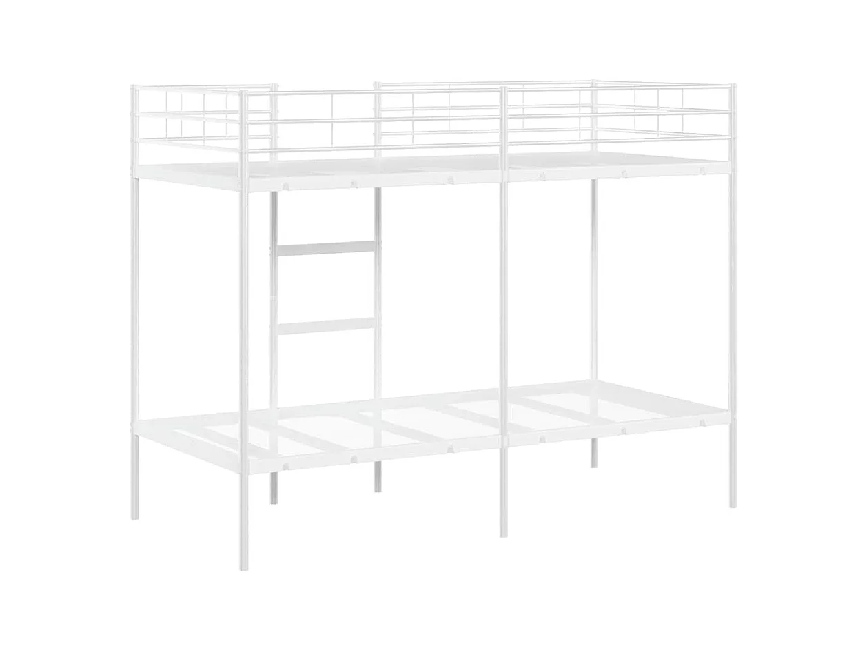 Letto a castello bianco senza materasso 90x190 cm in acciaio