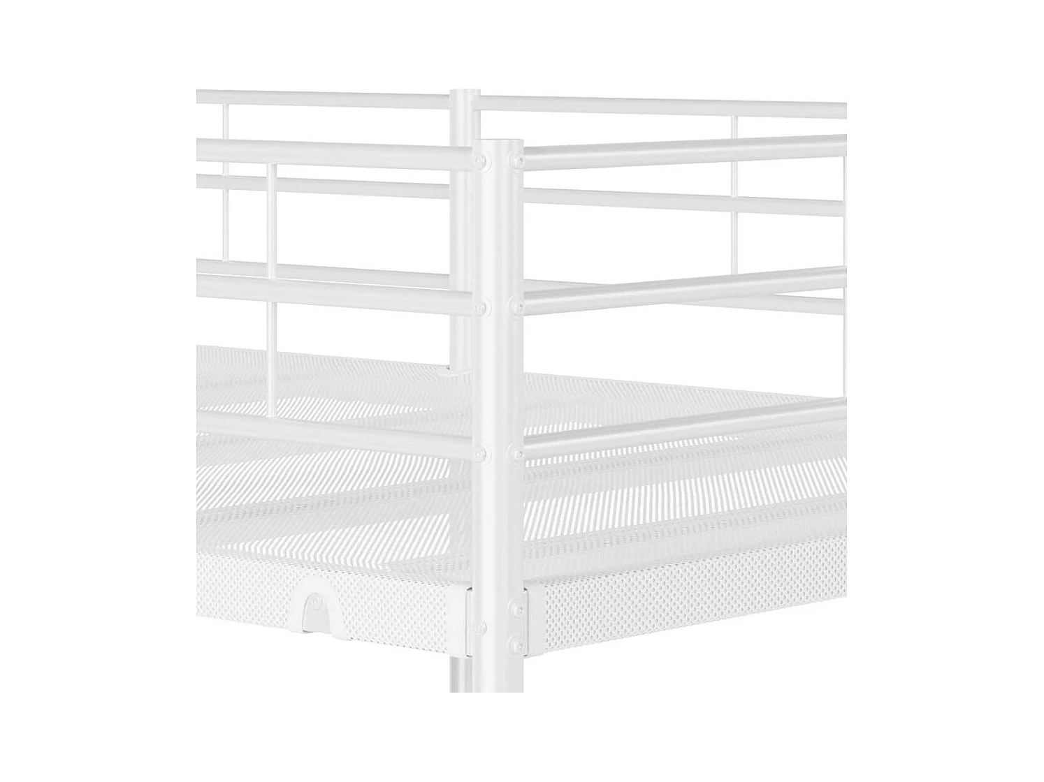 Letto a castello bianco senza materasso 90x190 cm in acciaio