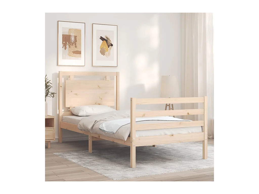 Cadre de lit sans matelas 100x200 cm bois massif