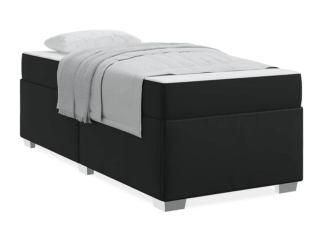 Struttura letto nera 90 x 190 cm in similpelle