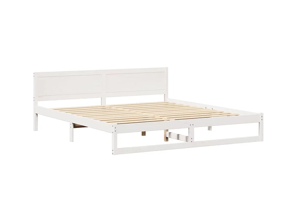 Wit bedframe 180 x 200 cm Massief grenenhout