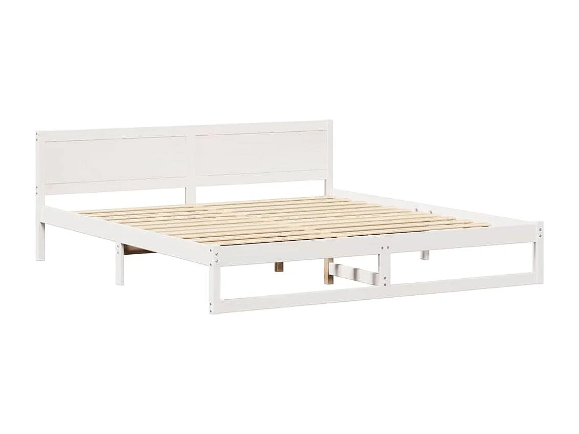 Struttura letto bianca 180 x 200 cm Legno massello di pino