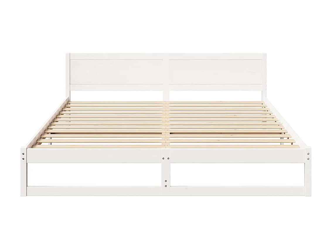 Struttura letto bianca 180 x 200 cm Legno massello di pino