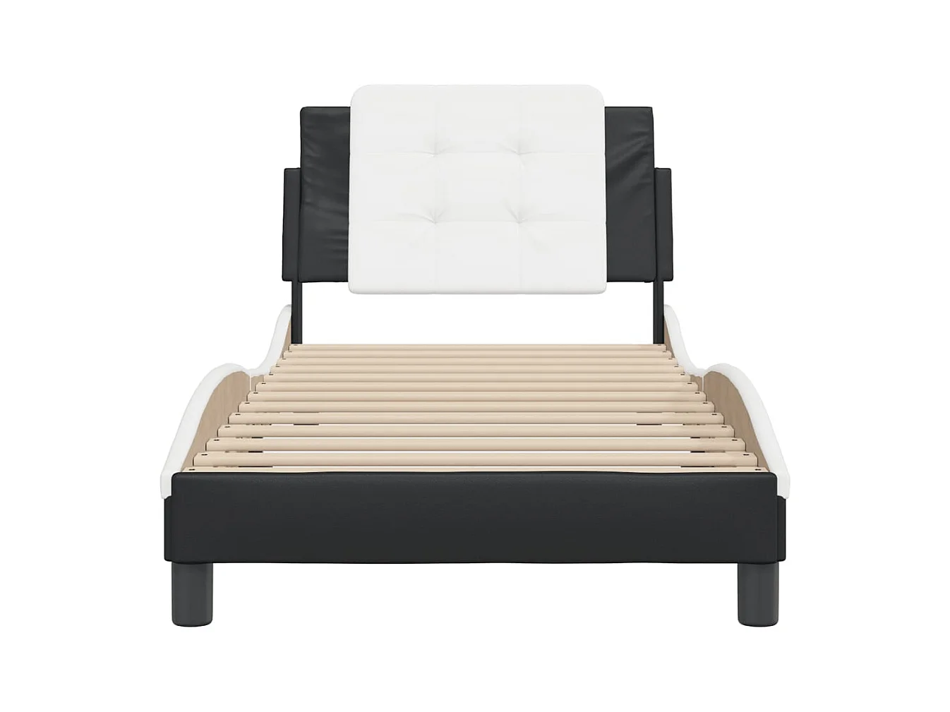 Bedframe zonder matras zwart-wit 90x190 cm kunstleer