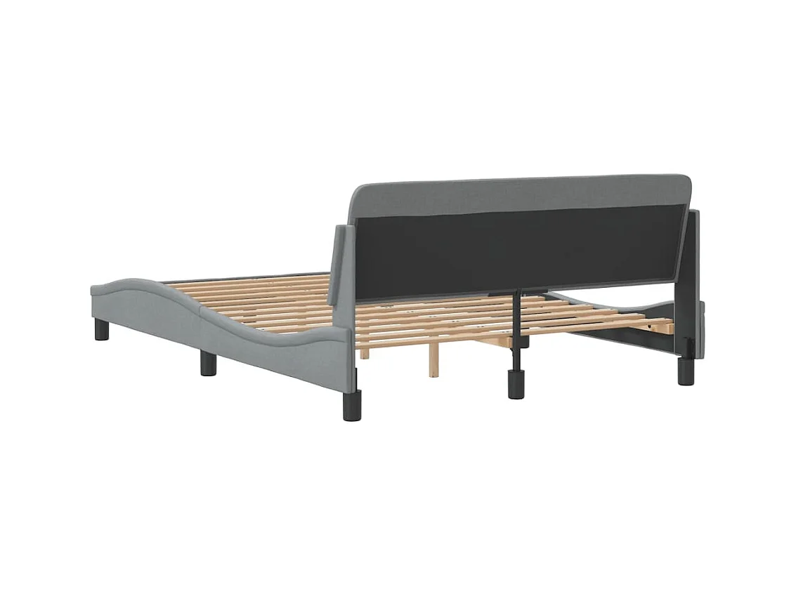 Struttura letto senza materasso tessuto grigio chiaro 140x190 cm