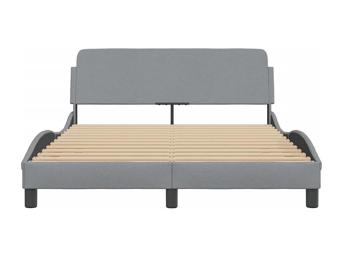 Struttura letto senza materasso tessuto grigio chiaro 140x190 cm
