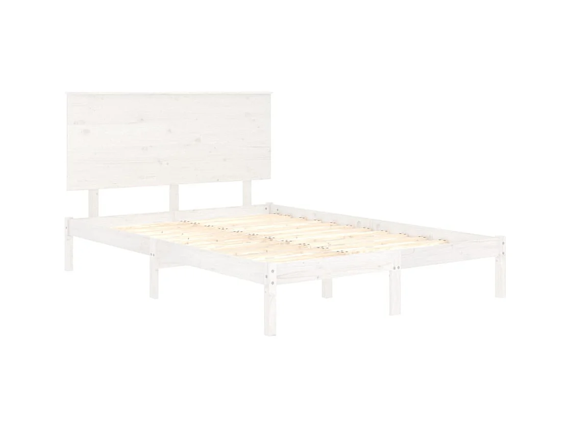 Estructura de cama sin colchón blanca 140x200 cm madera maciza de pino