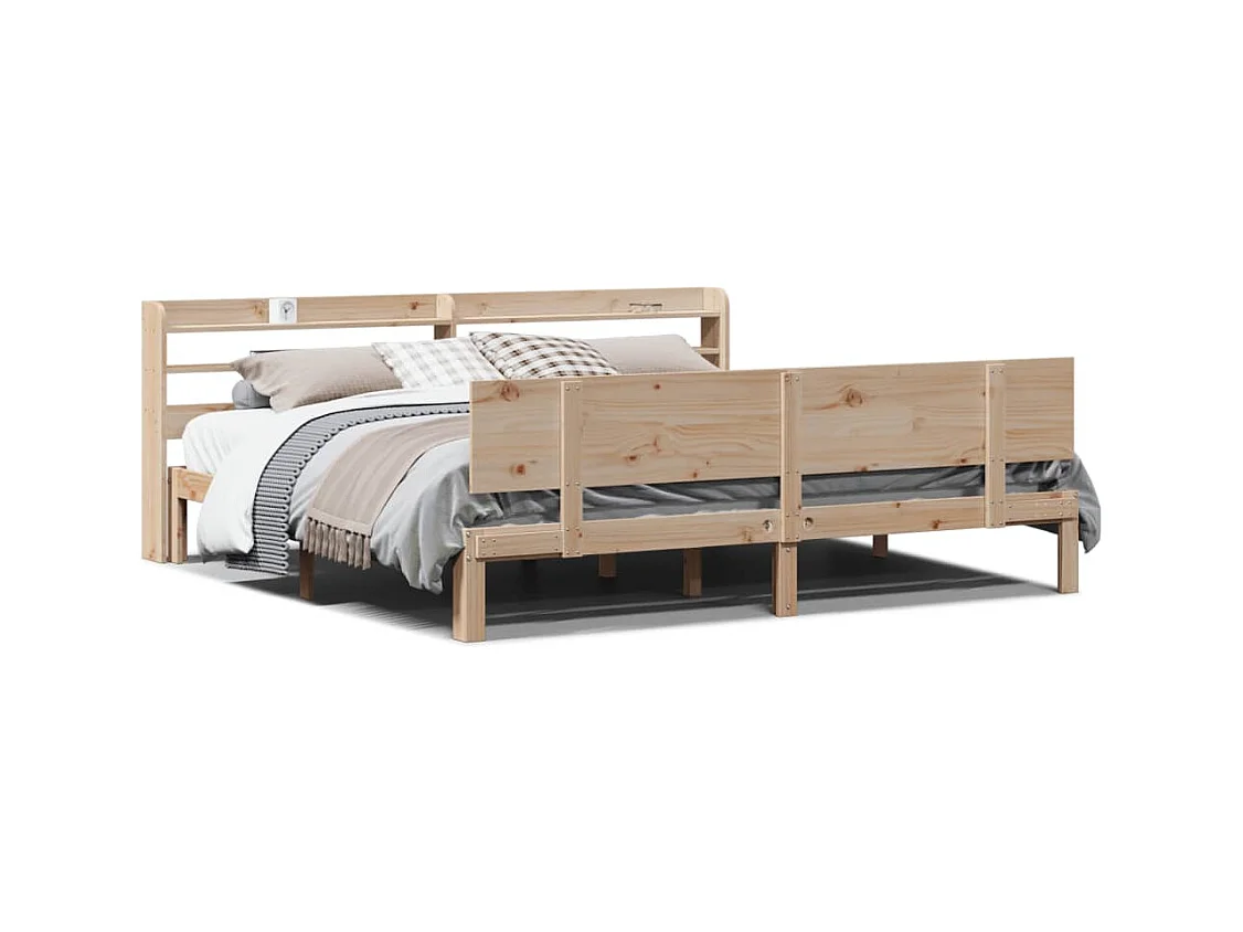 Bedframe met hoofdbord zonder matras 200x200 cm
