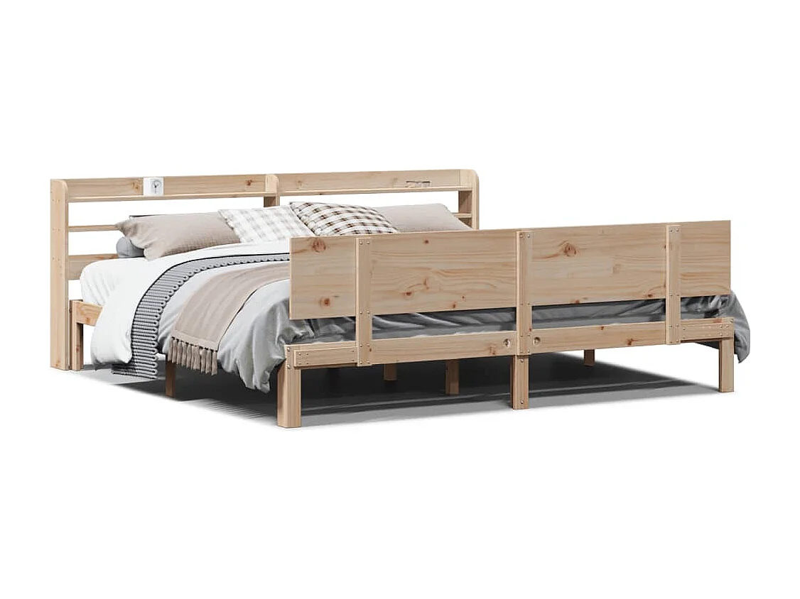 Struttura letto con testiera senza materasso 200x200 cm