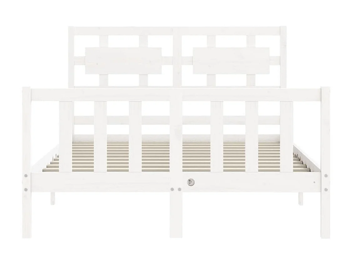 Cadre de lit sans matelas blanc 120x200 cm bois de pin massif