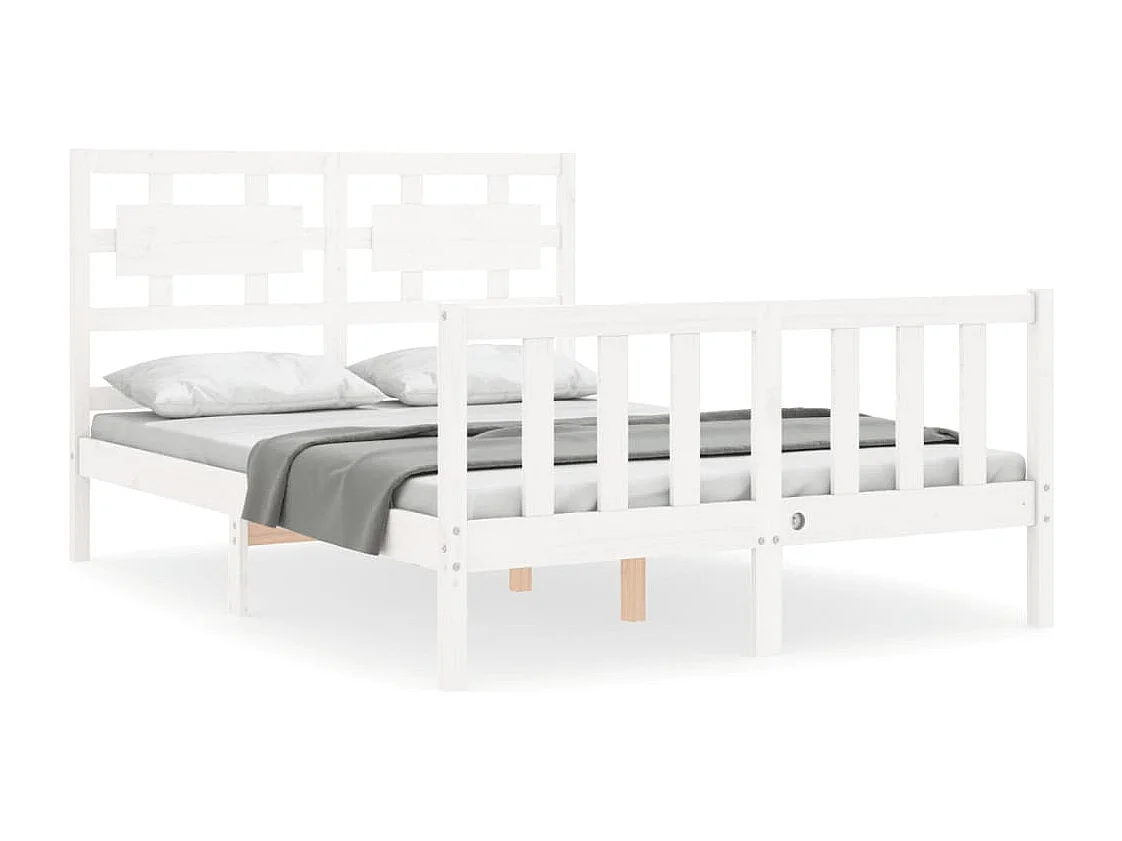 Bedframe zonder matras wit 120x200 cm massief grenenhout