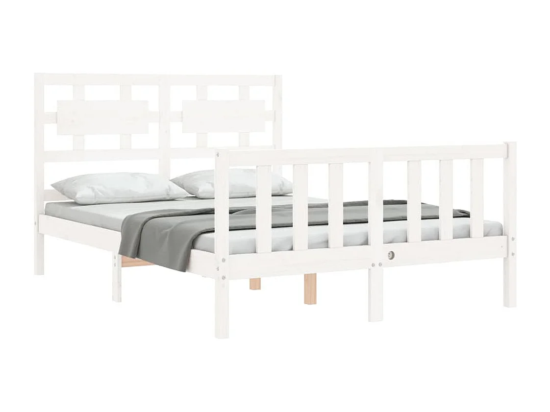 Bedframe zonder matras wit 120x200 cm massief grenenhout